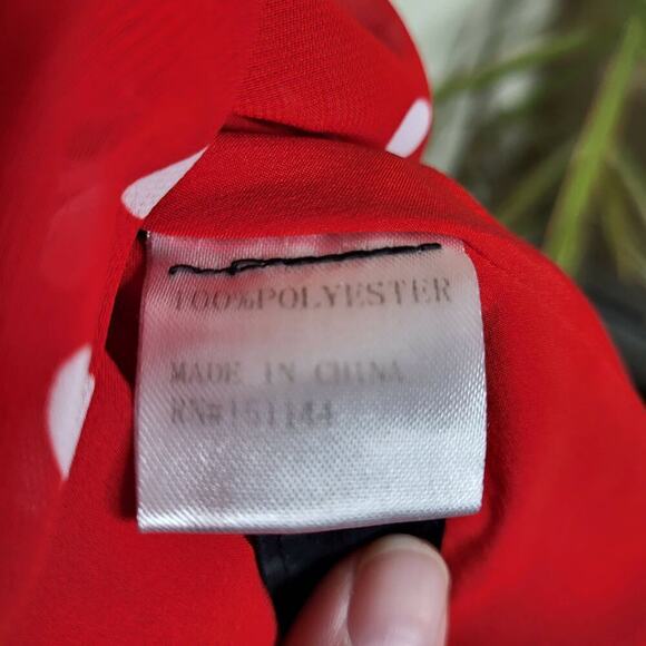 Lea & Viola Polka-Dot Wrap Blouse - Polka Dot - Red Multi - Picture 8 of 12